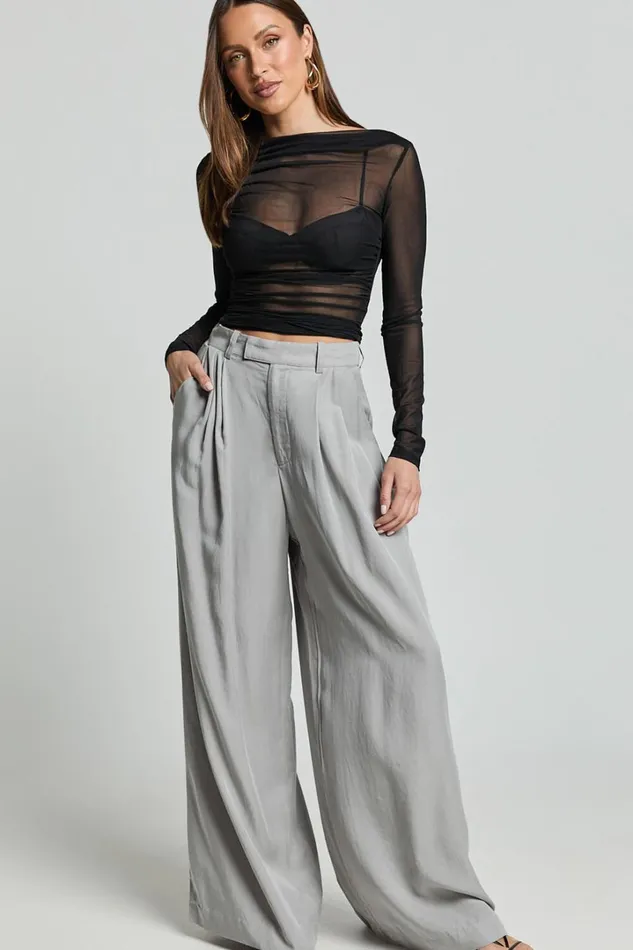 Sandara Top 8211 Long Sleeve Sheer Top In Black Women Showpo Tops