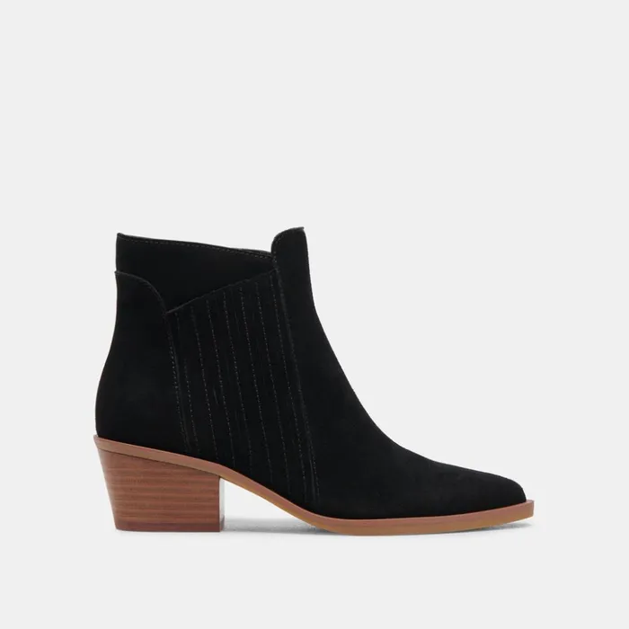Sawyer Booties Onyx Suede Women Dolce Vita Boots and Booties