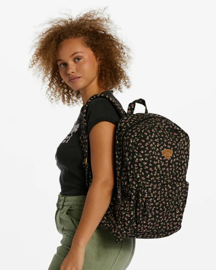 Schools Out Canvas Backpack Black Pebble Women Billabong Backpacks