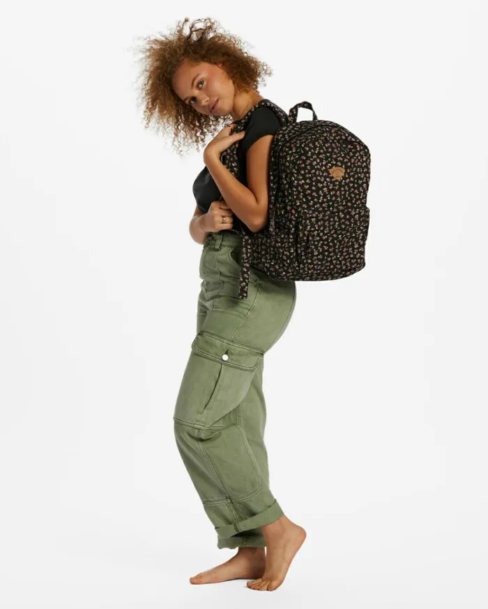 Schools Out Canvas Backpack Black Pebble Women Billabong Backpacks