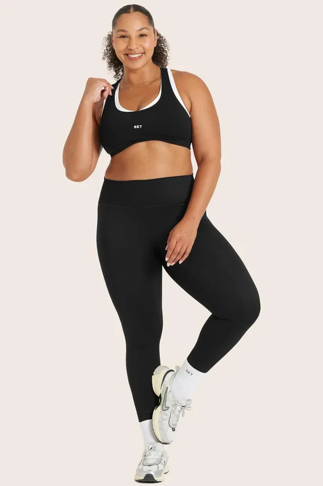 SET ACTIVE Activewear SPORTBODY SPORTY LEGGINGS 8211 ONYX 8211 Women