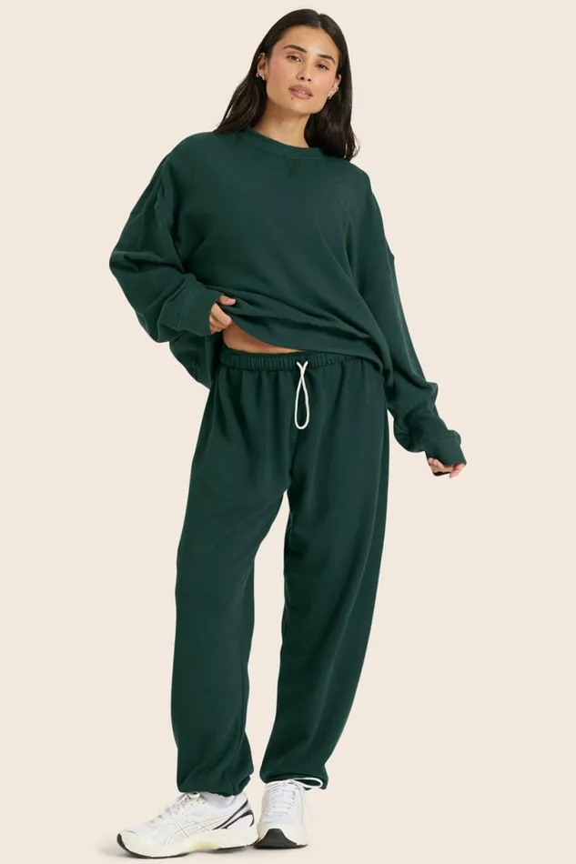 SET ACTIVE Bottoms LIGHTWEIGHT SWEATS CLASSIC OLD SCHOOL SWEATPANTS 8211 IVY 8211 Women