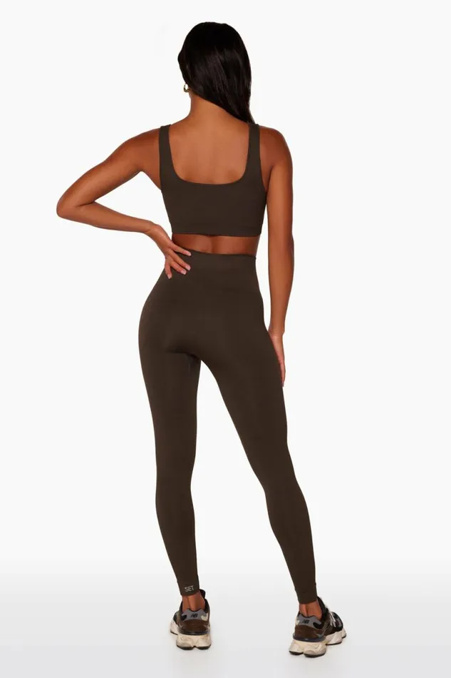 SET ACTIVE Bottoms SCULPTFLEX POWER LEGGINGS 8211 ESPRESSO 8211 Women