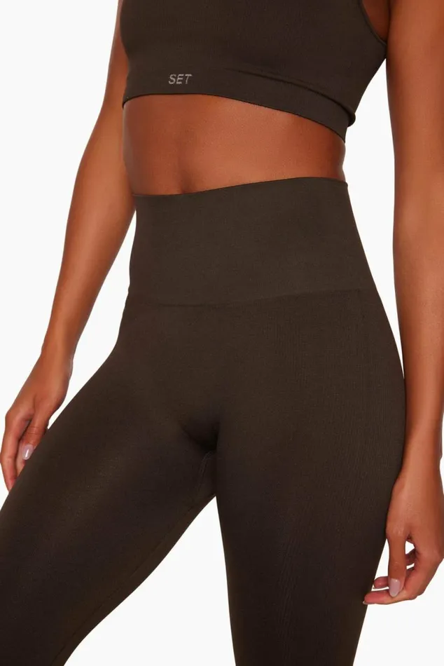 SET ACTIVE Bottoms SCULPTFLEX POWER LEGGINGS 8211 ESPRESSO 8211 Women