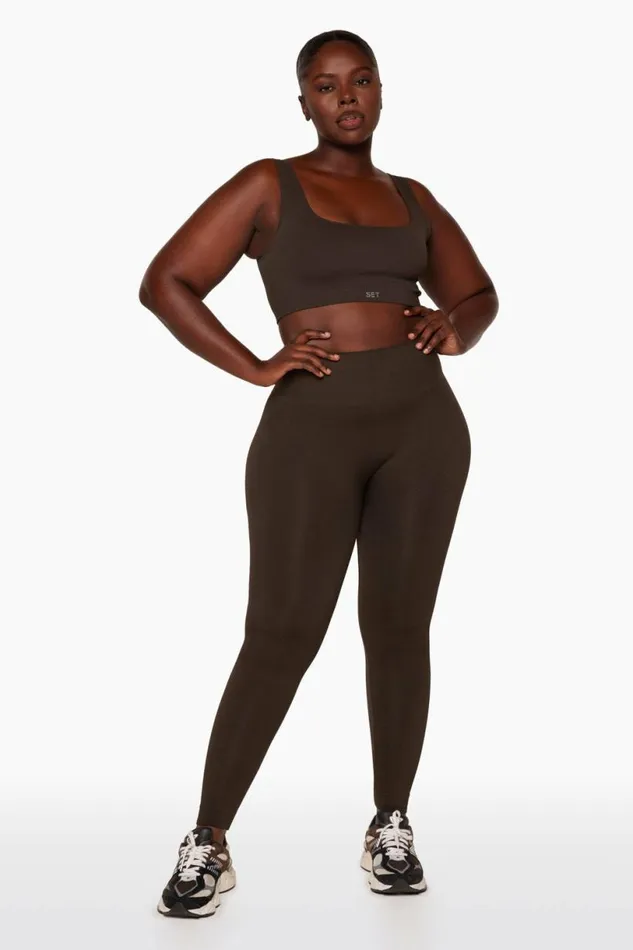 SET ACTIVE Bottoms SCULPTFLEX POWER LEGGINGS 8211 ESPRESSO 8211 Women