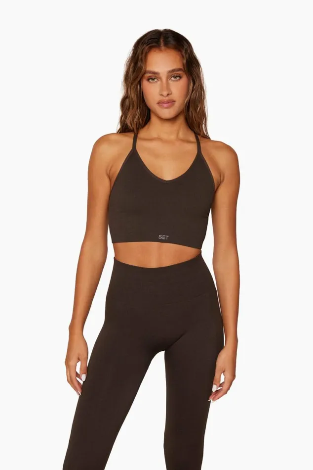 SET ACTIVE Bras SCULPTFLEX POWER RIBBED V BRA 8211 ESPRESSO 8211 Women