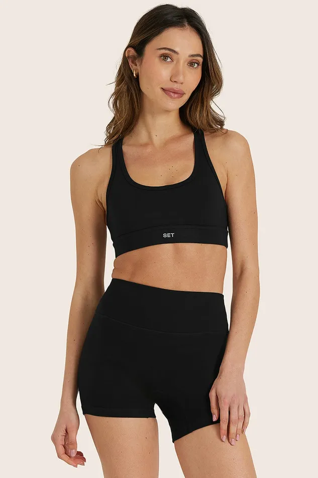 SET ACTIVE Bras Tops FORMCLOUD CLOUD STAPLE BRA 8211 ONYX 8211 Women