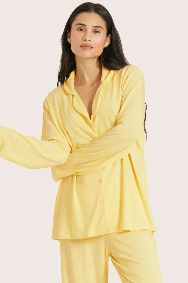 SET ACTIVE Lounge SLEEP JERSEY SLEEP BUTTON DOWN 8211 DANDELION 8211 Women