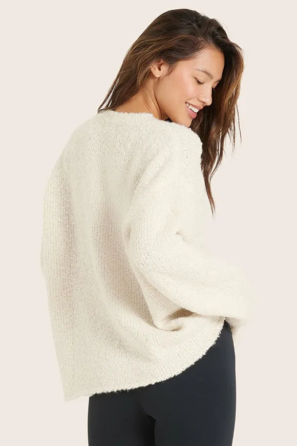 SET ACTIVE Sweaters Knitwear BOUCL OVERSIZED CREWNECK SWEATER 8211 OPAL 8211 Women