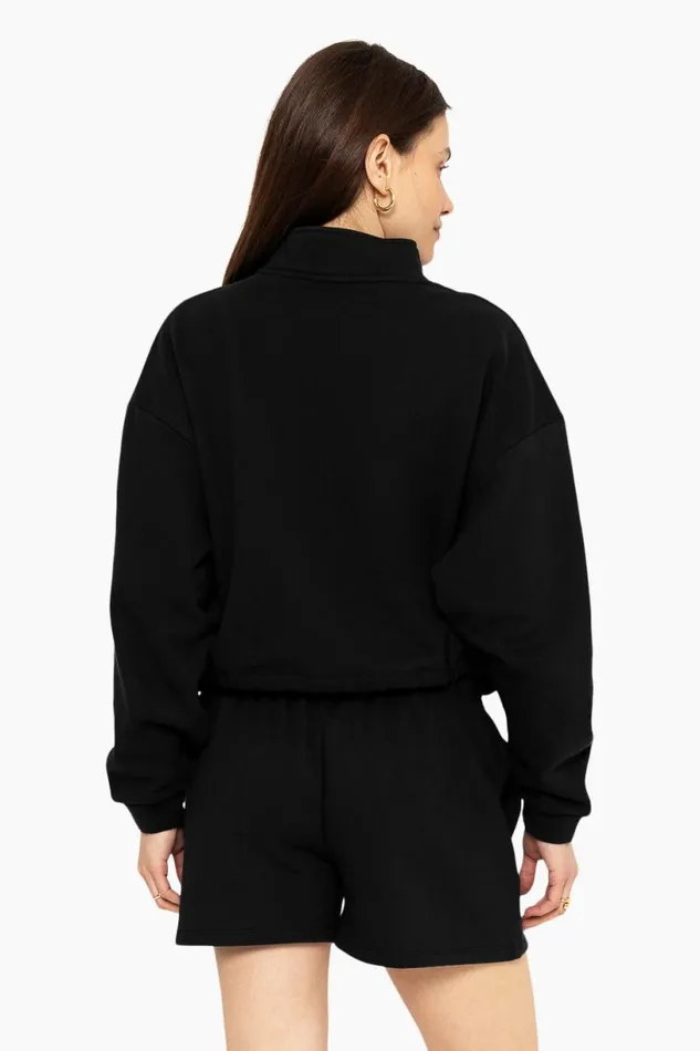 SET ACTIVE Sweats HEAVYWEIGHT SWEATS HALF ZIP 8211 ONYX 8211 Women