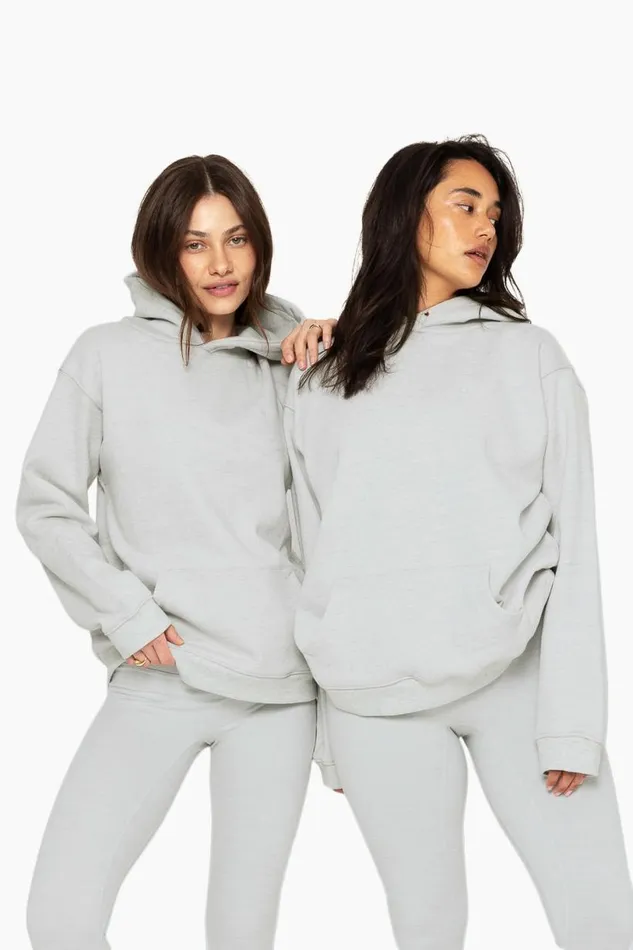 SET ACTIVE Sweats HEAVYWEIGHT SWEATS HOODIE 8211 HEATHER GREY 8211 Women