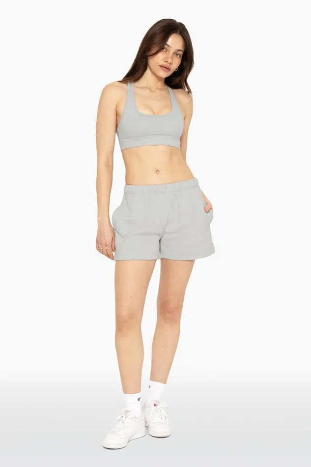 SET ACTIVE Sweats HEAVYWEIGHT SWEATS SWEAT SHORTS 8211 HEATHER GREY 8211 Women