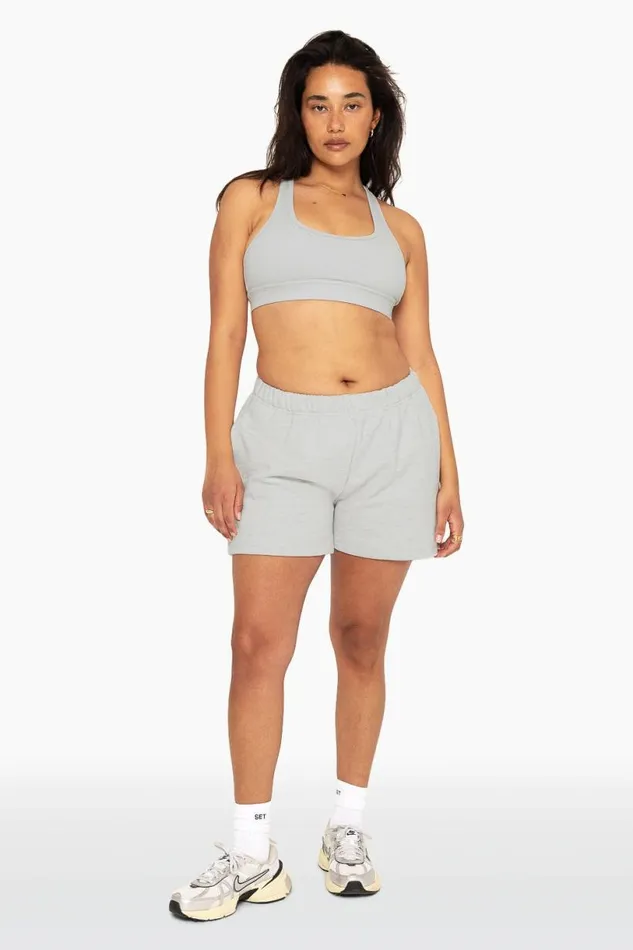SET ACTIVE Sweats HEAVYWEIGHT SWEATS SWEAT SHORTS 8211 HEATHER GREY 8211 Women