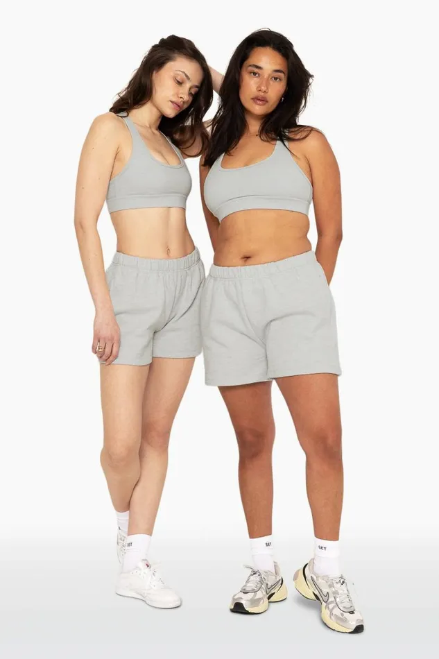 SET ACTIVE Sweats HEAVYWEIGHT SWEATS SWEAT SHORTS 8211 HEATHER GREY 8211 Women