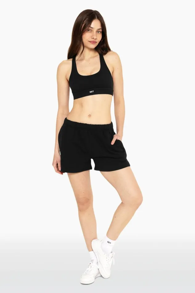 SET ACTIVE Sweats HEAVYWEIGHT SWEATS SWEAT SHORTS 8211 ONYX 8211 Women