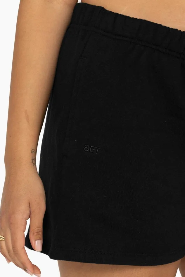 SET ACTIVE Sweats HEAVYWEIGHT SWEATS SWEAT SHORTS 8211 ONYX 8211 Women