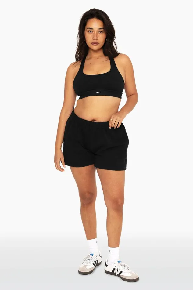 SET ACTIVE Sweats HEAVYWEIGHT SWEATS SWEAT SHORTS 8211 ONYX 8211 Women