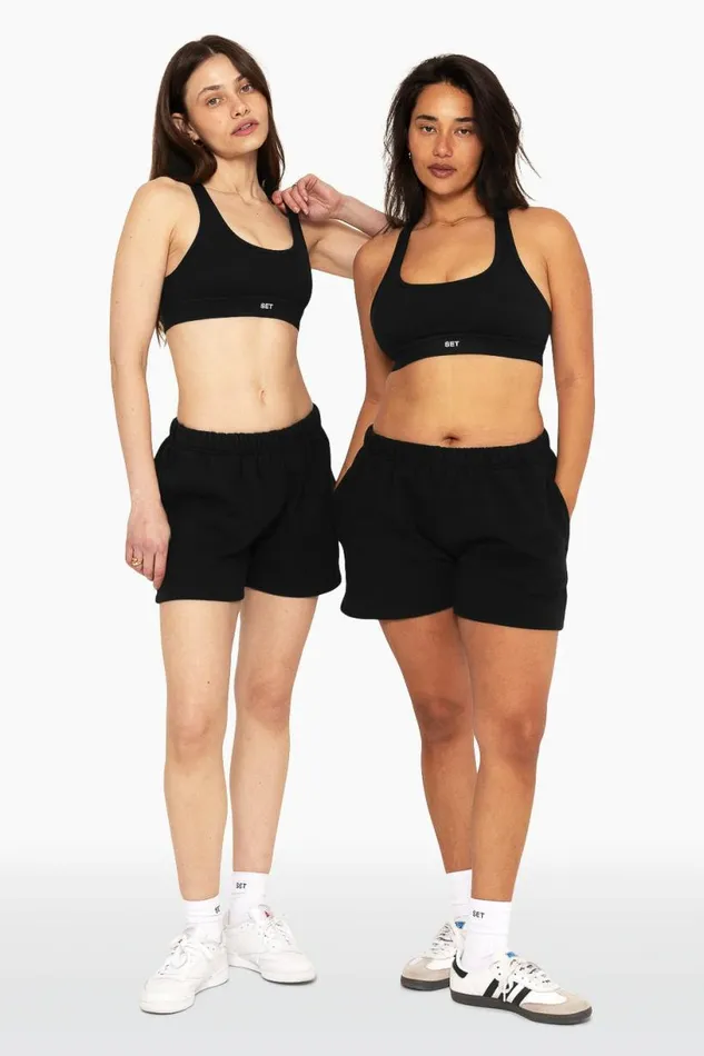 SET ACTIVE Sweats HEAVYWEIGHT SWEATS SWEAT SHORTS 8211 ONYX 8211 Women
