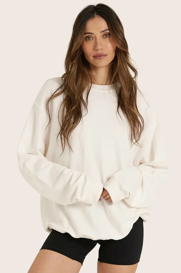SET ACTIVE Sweats LIGHTWEIGHT SWEATS CLASSIC CREWNECK 8211 BLANC 8211 Women