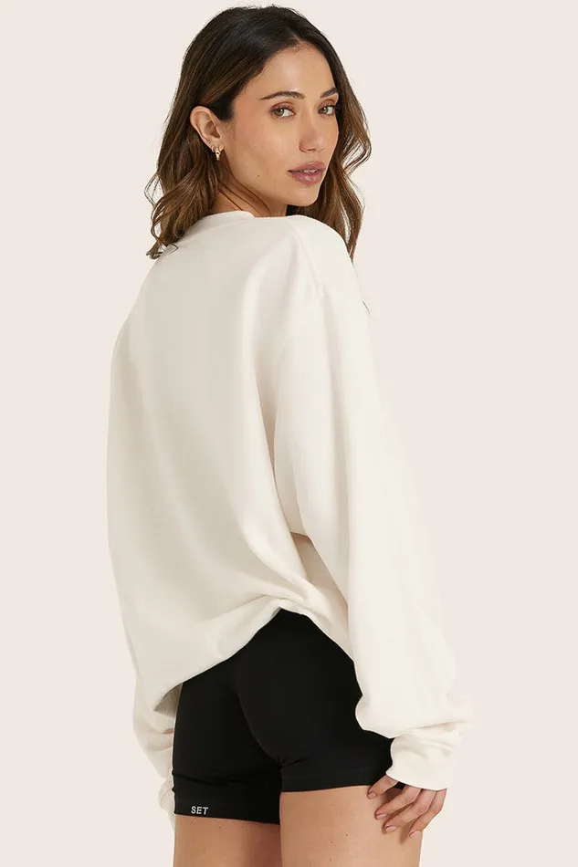 SET ACTIVE Sweats LIGHTWEIGHT SWEATS CLASSIC CREWNECK 8211 BLANC 8211 Women