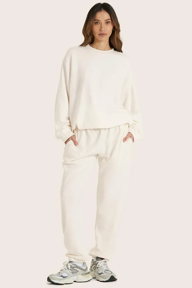 SET ACTIVE Sweats LIGHTWEIGHT SWEATS CLASSIC CREWNECK 8211 BLANC 8211 Women