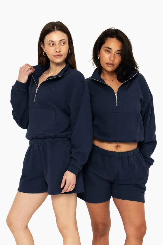 SET ACTIVE Tops HEAVYWEIGHT SWEATS HALF ZIP 8211 OXFORD 8211 Women