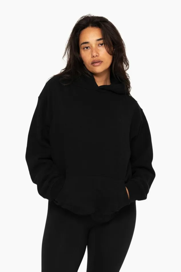 SET ACTIVE Tops HEAVYWEIGHT SWEATS HOODIE 8211 ONYX 8211 Women