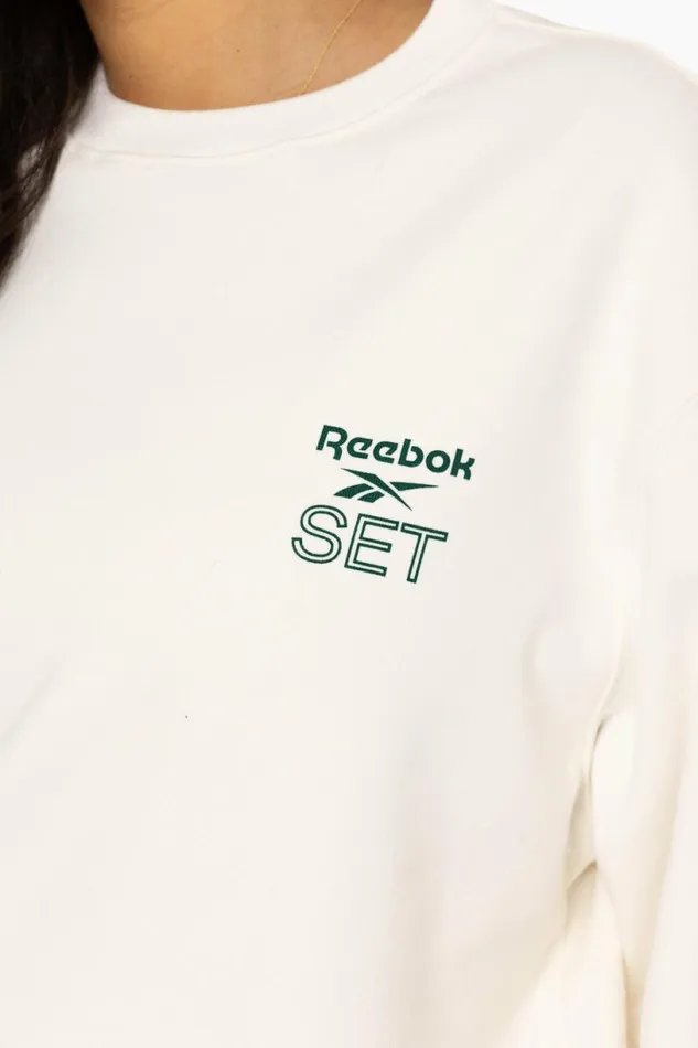 SET ACTIVE Tops HEAVYWEIGHT SWEATS REEBOK X SET CREWNECK 8211 BLANC 8211 Women