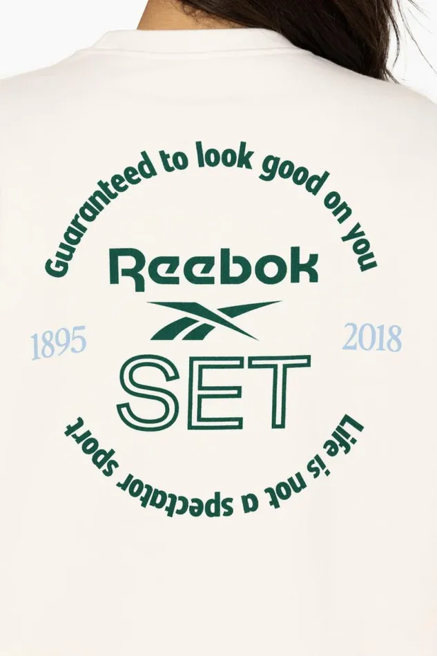 SET ACTIVE Tops HEAVYWEIGHT SWEATS REEBOK X SET CREWNECK 8211 BLANC 8211 Women