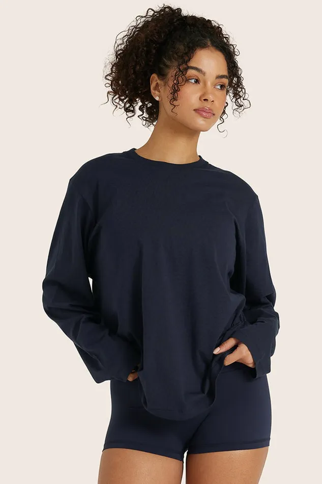 SET ACTIVE Tops Tanks Tees CLASSIC COTTON DAILY LONG SLEEVE 8211 SPADES 8211 Women