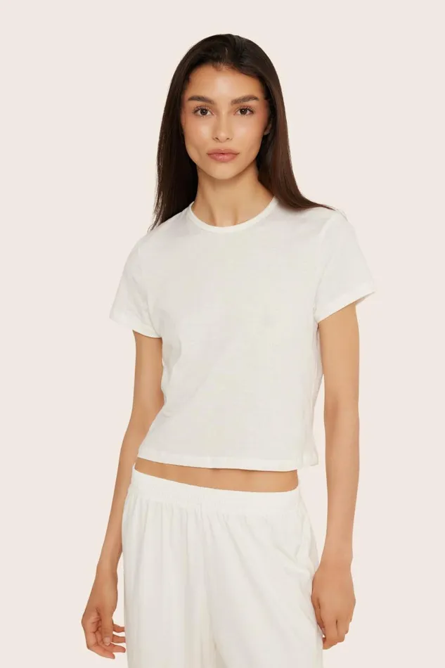 SET ACTIVE Tops Tanks Tees CLASSIC COTTON DAILY TEE 8211 BLANC 8211 Women