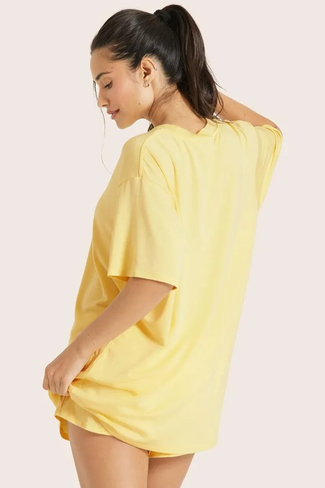 SET ACTIVE Tops Tanks Tees SLEEP JERSEY OVERSIZED BOYFRIEND SLEEP TEE 8211 DANDELION 8211 Women