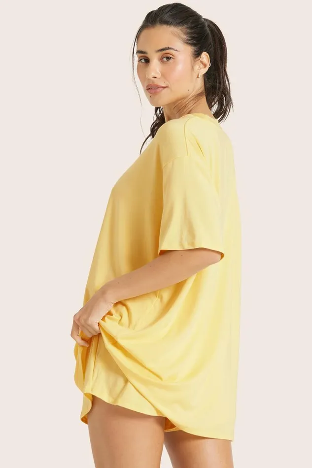 SET ACTIVE Tops Tanks Tees SLEEP JERSEY OVERSIZED BOYFRIEND SLEEP TEE 8211 DANDELION 8211 Women