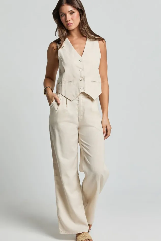 Seven Wonders 8211 Zephy Vest In Sand Women Showpo Tops