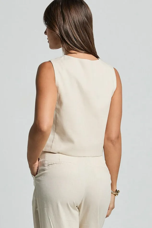 Seven Wonders 8211 Zephy Vest In Sand Women Showpo Tops