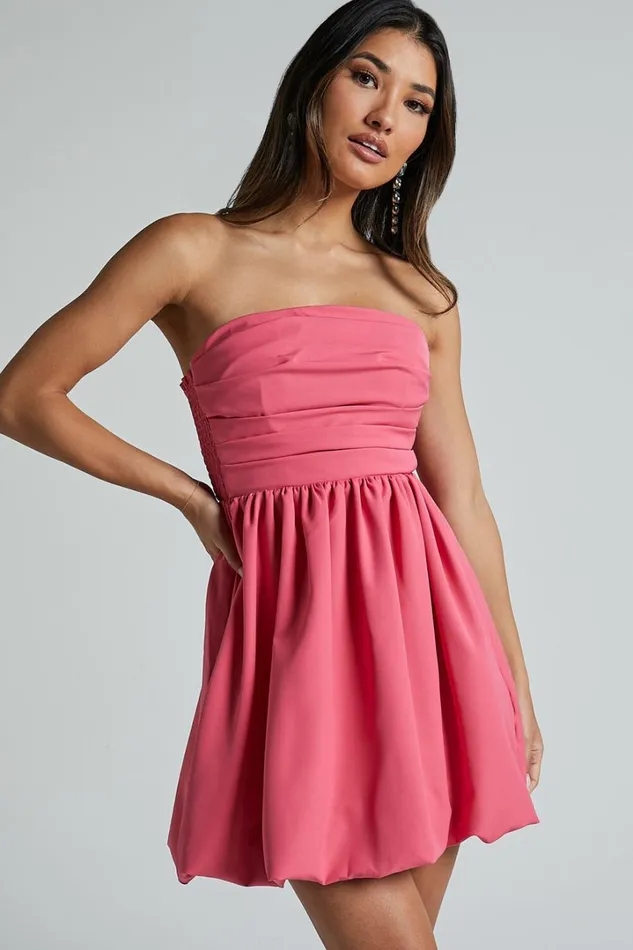 Shaima Mini Dress 8211 Strapless Bubble Hem Dress In Fondant Pink Women Showpo Curve Clothes Shaima Mini Dress 8211 Strapless Bubble Hem Dress In Fondant Pink Women Showpo Curve Clothes