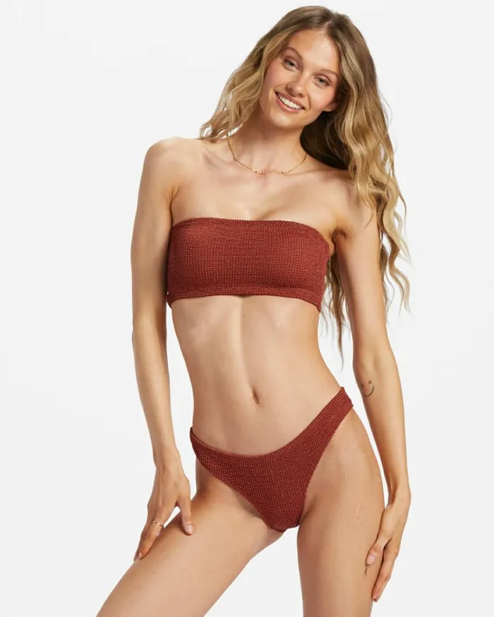 Shimmer High Isla Bikini Bottoms Deep Sienna Women Billabong Bikinis