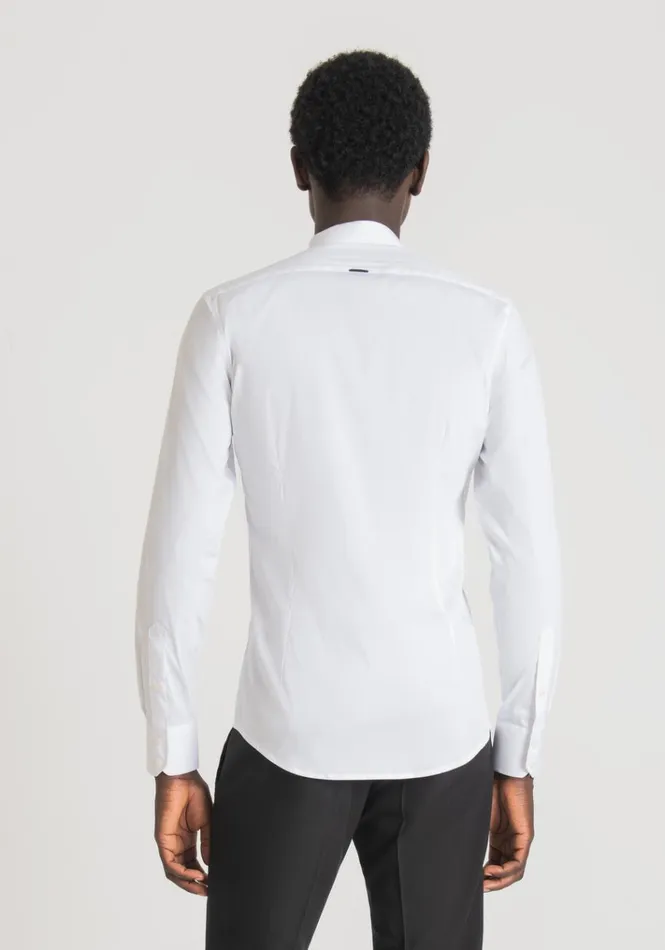 Shirts Men Antony Morato Cotton Shirt With Mandarin Collar White