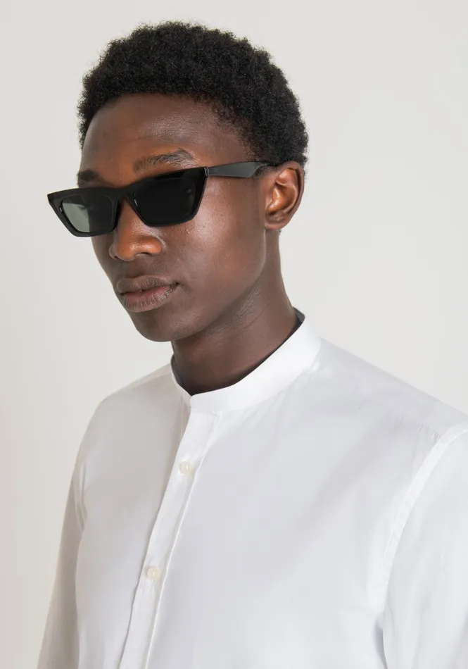 Shirts Men Antony Morato Cotton Shirt With Mandarin Collar White
