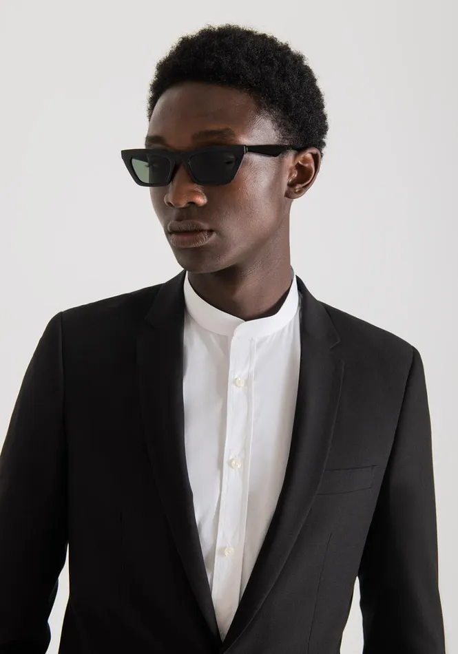 Shirts Men Antony Morato Cotton Shirt With Mandarin Collar White