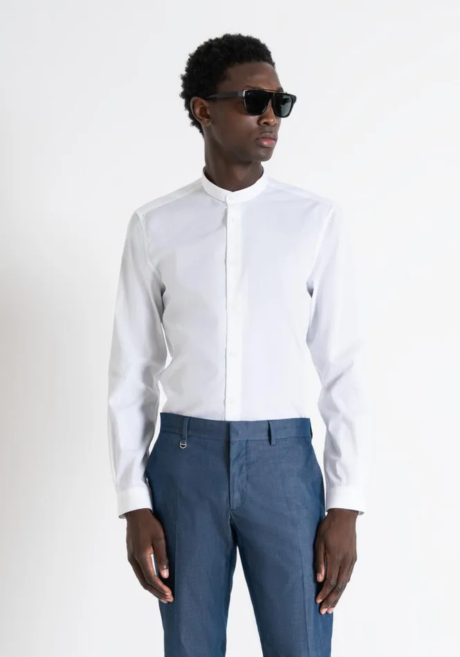 Shirts Men Antony Morato Easy Iron Soft Touch Cotton Slim Fit Seoul Shirt White