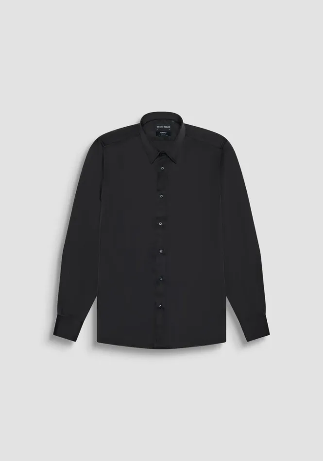 Shirts Men Antony Morato Regular Fit 034Napoli034 Shirt In SoftHand Satin Black