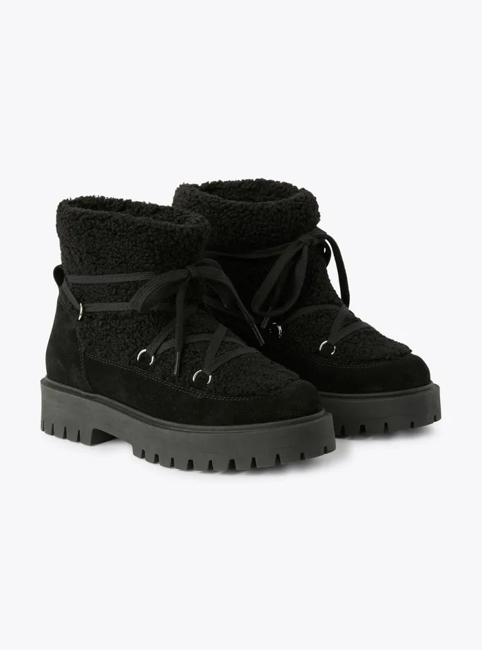 Shoes Girl 216Boy 216 Il Gufo Curly Wool And Nubuck Ankle Boots