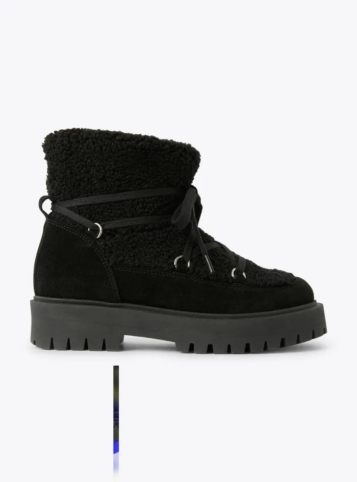 Shoes Girl 216Boy 216 Il Gufo Curly Wool And Nubuck Ankle Boots