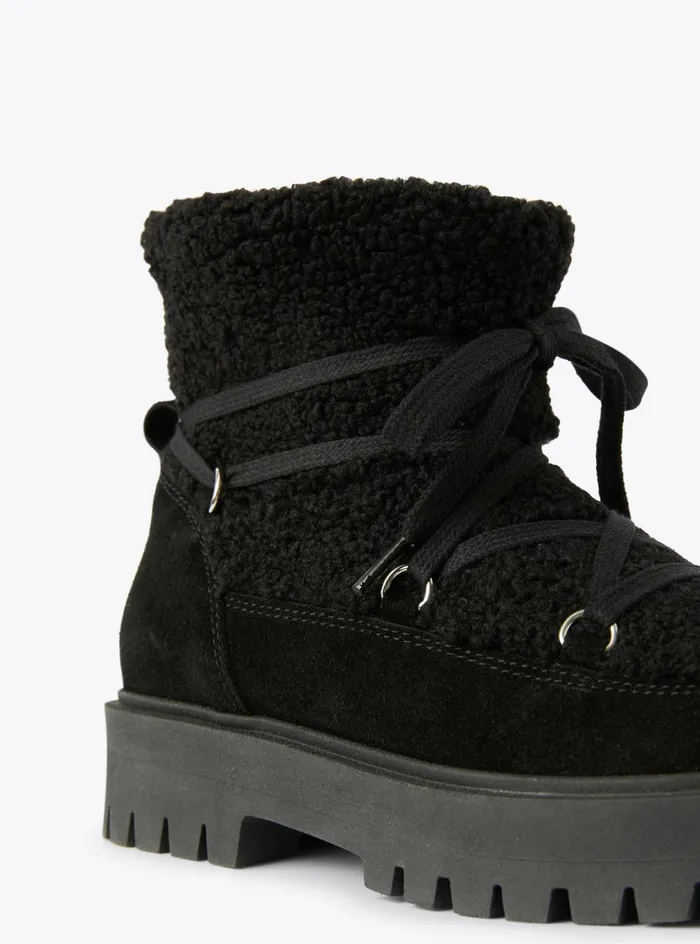 Shoes Girl 216Boy 216 Il Gufo Curly Wool And Nubuck Ankle Boots