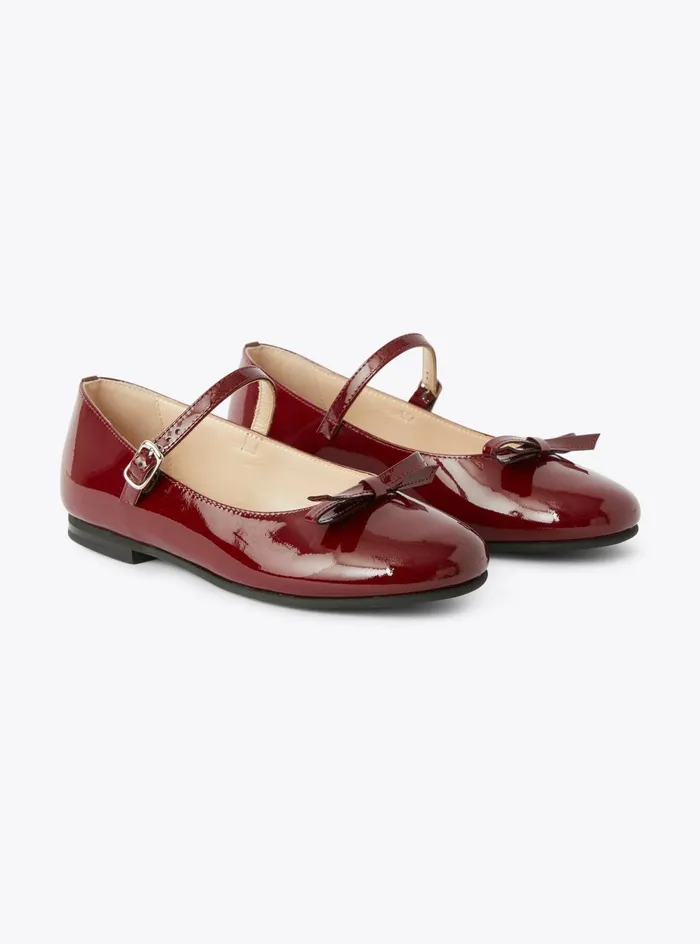 Shoes Girl 216 Il Gufo Patent Leather Ballet Flats With Bow
