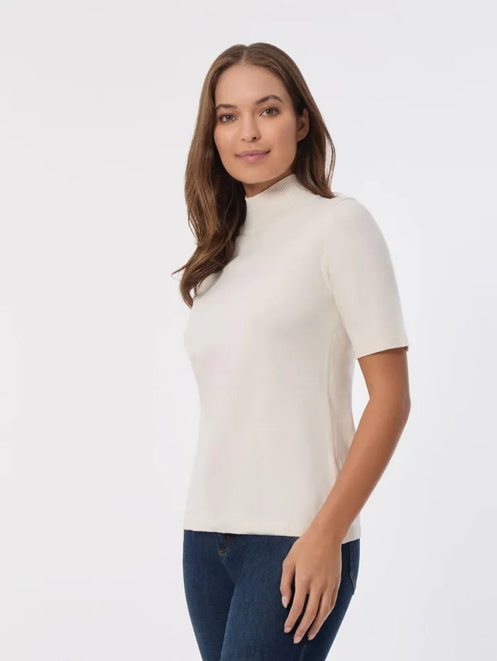 Short Sleeve Mock Neck Top Women Jones New York Tops and Blouses Short Sleeve Mock Neck Top Women Jones New York Tops and Blouses