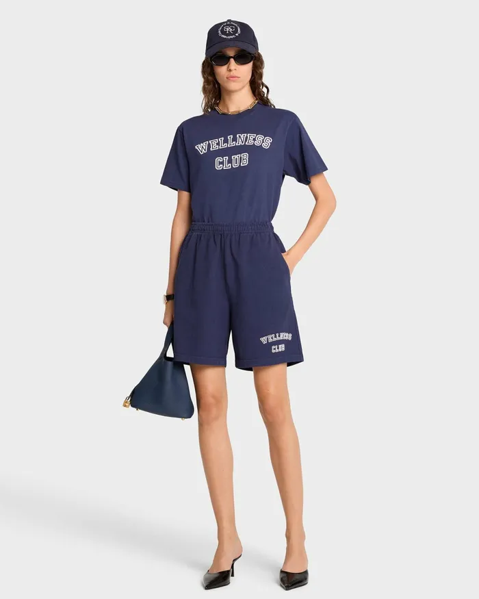 Shorts Women Sporty and Rich Wellness Club Gym Short 8211 NavyWhite