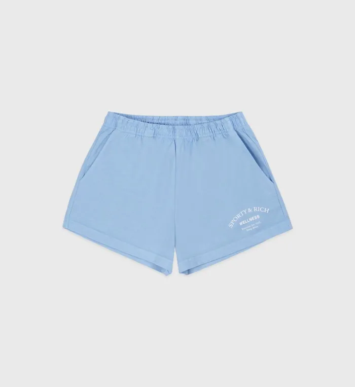 Shorts Women Sporty and Rich Wellness Studio Disco Short 8211 Sky BlueWhite
