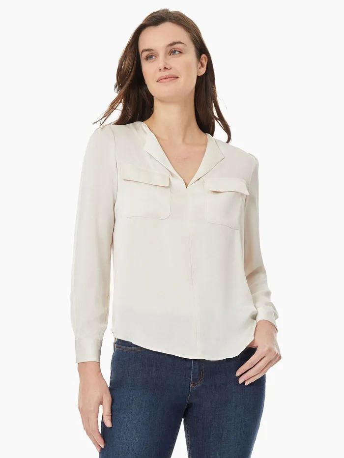 Simplified Utility Blouse Women Jones New York Tops and Blouses